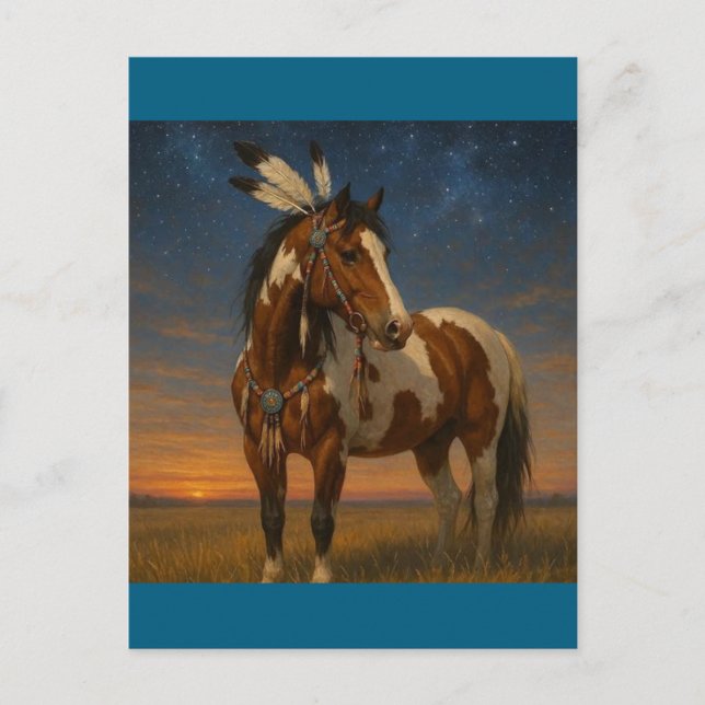 Carte postale Native American Paint Horse - Kachin (Devant)