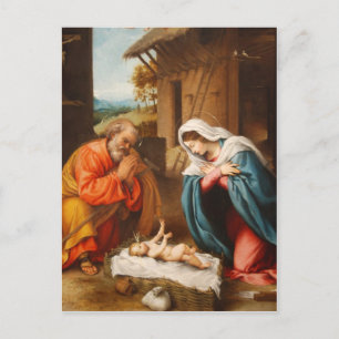 Carte Postale Nativité de Lorenzo Lotto