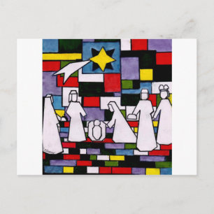 Carte Postale Nativité Mondrienne - De Stijl - Néoplasticisme