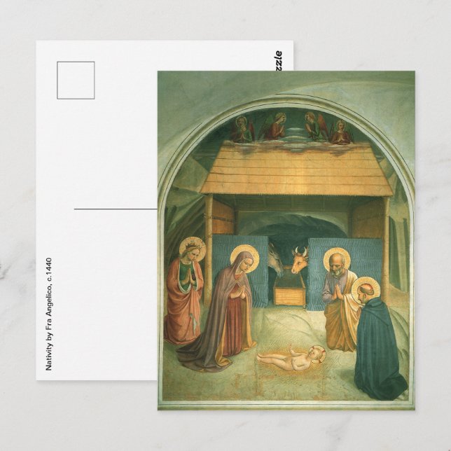Carte Postale Nativité par Fra Angelico (Devant / Derrière)