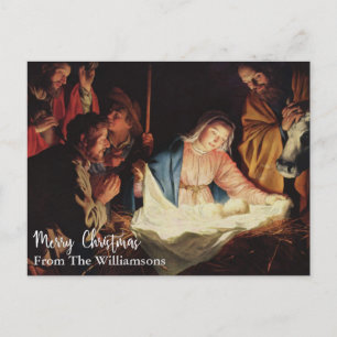 Carte Postale Nativité Vintage Art personnalisé Noël