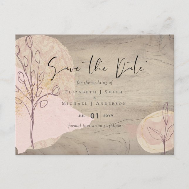 Carte Postale Natural Earth Feuilles de Forêt Rustique (Devant)