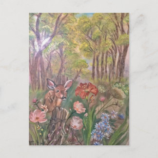 Carte Postale nature d'art de main de peinture de peinture de