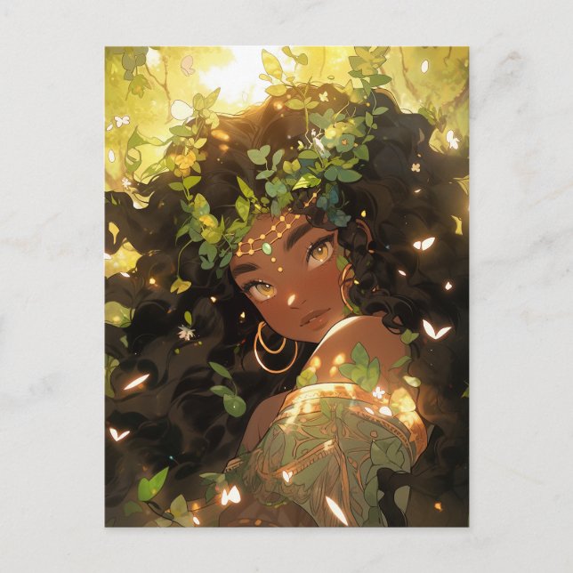 Carte Postale Nature Déesse Imaginaire afro-américain Art (Devant)