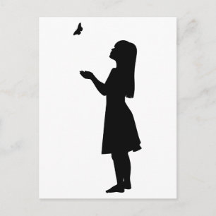 Carte Postale Nature d'enfant de silhouette de petite fille et