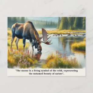 Carte Postale Nature Faune et flore Élan avec citation