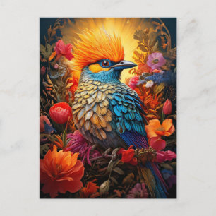 Carte Postale Nature lunaire Oiseau bleu No 2