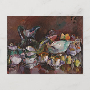 Carte Postale Nature morte avec tasses à café   Anton Faistauer