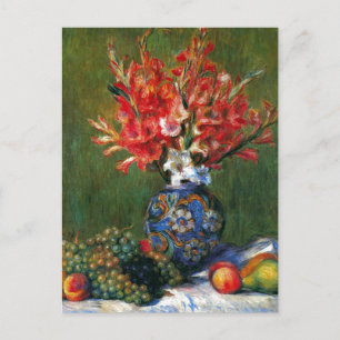 Carte Postale nature morte de Renoir Fleurs et Fruits peinture a
