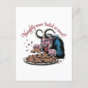 Carte Postale Naughty Krampus Design de Noël