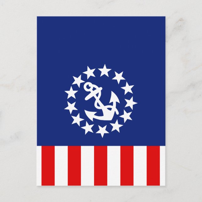 Carte Postale Nautical American Yacht Flag est à la Marina (Devant)
