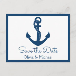 Carte Postale Nautical Save the Date Ancre de Marine Engagement