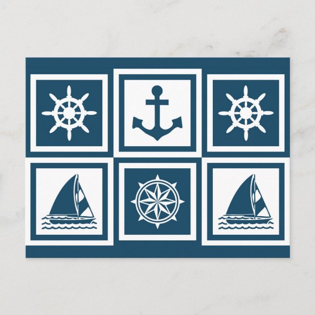 Carte Postale Nautical themed design (Devant)