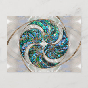 Carte Postale Nautilus Shell - Abalone et Pearl