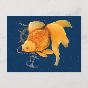 Carte postale nautique de la roue d'Ancre Goldfish