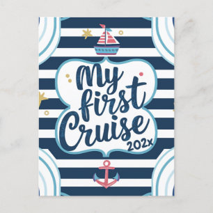 Carte Postale nautique personnalisé ma première croisière