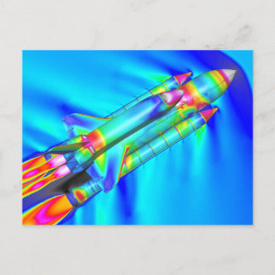 CARTE POSTALE NAVETTE ESPACE ATLANTIS IMAGE THERMIQUE