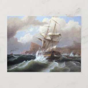 Carte Postale Navire américain en détresse 1841