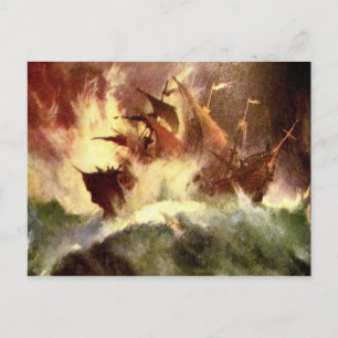Carte Postale Navire dans une tempête