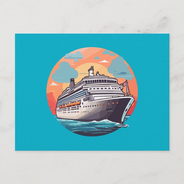 Carte Postale Navire de croisière coloré (Devant)