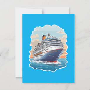Carte Postale Navire de croisière coloré