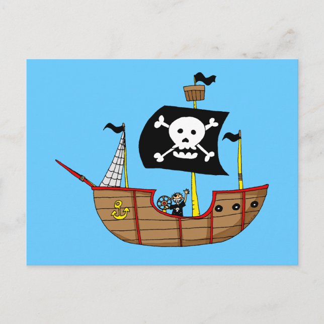 Carte Postale Navire pirate (Devant)