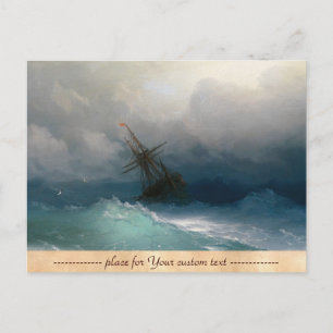 Carte Postale Navire sur Stormy Seas Ivan Aivazovsky tempête