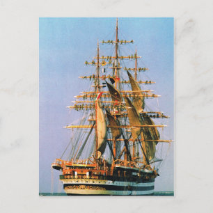Carte Postale Navires historiques vintages, Amerigo Vespucci, It