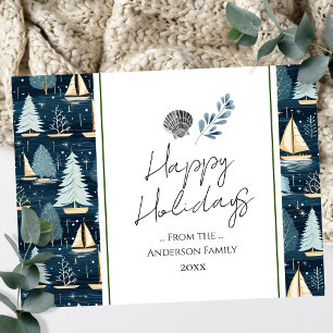 Carte Postale Navires nautiques voeux de Noël