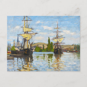 Carte Postale Navires naviguant sur la Seine à Rouen Claude Mone