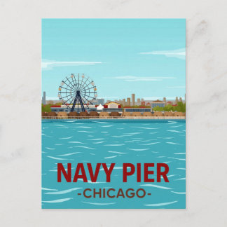 Carte Postale Navy Pier : divertissement sur le front de lac de