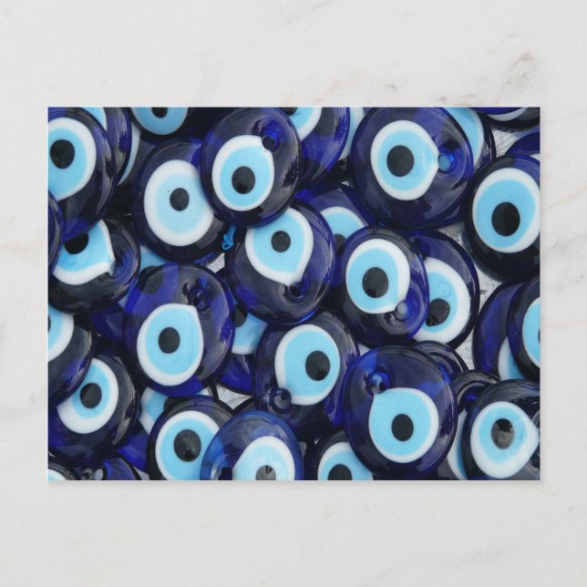Carte Postale Nazar Amulets Evil Pierres Oeil Bleu Motif (Devant)