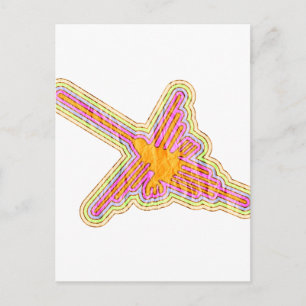 Carte Postale Nazca Lignes Colibri Avec Effet Papier Rincé