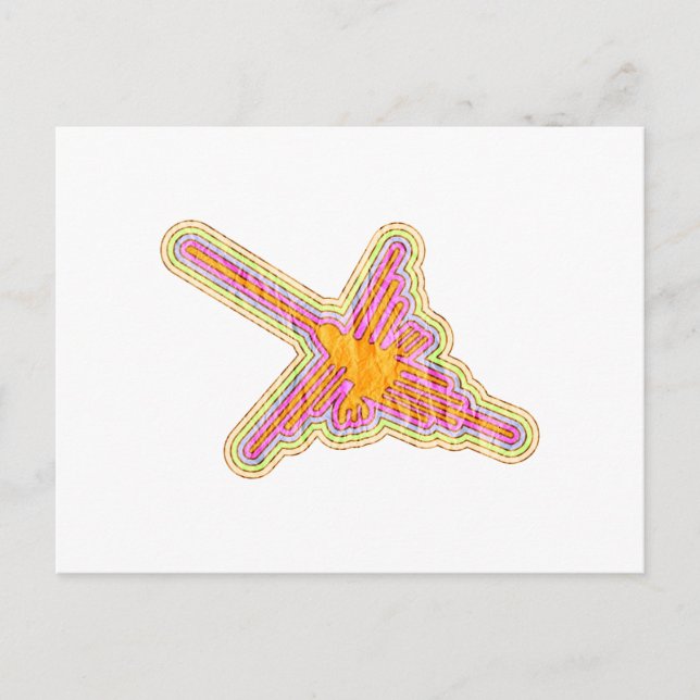 Carte Postale Nazca Lignes Colibri Avec Effet Papier Rincé (Devant)