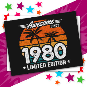 Carte Postale Né 1980 Limited Edition Retro Awesome depuis 1980