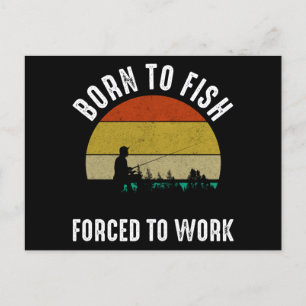 Carte Postale Né À Poisson - Forcé À Travailler