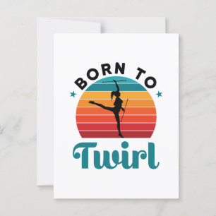 Carte Postale Né à Twirl Cute Baton Twirler