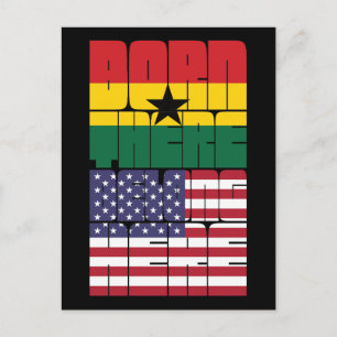 Carte Postale Né au Ghana, Appartient à l'Amérique