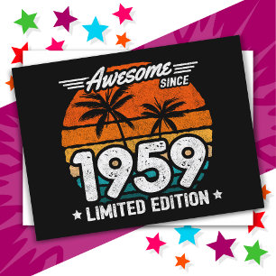 Carte Postale Né en 1959 Édition Limitée Rétro Incroyable Depuis