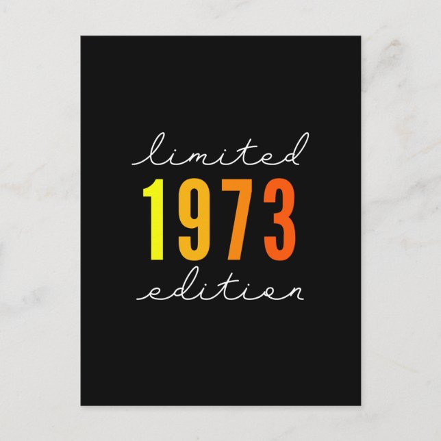 Carte Postale Né en 1973 cadeaux d'anniversaire (Devant)