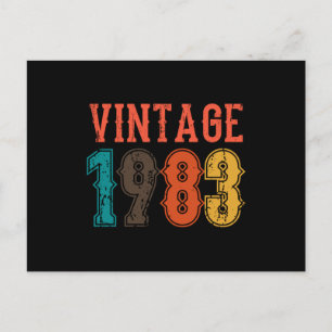 Carte Postale NÉ EN 1983 Anniversaire VINTAGE Hommes