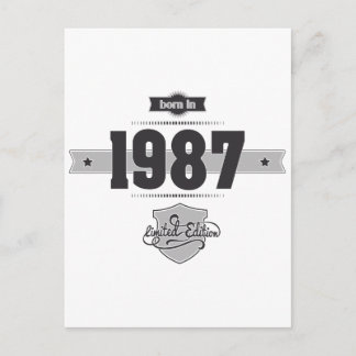 Carte Postale Né en 1987 (Dark&Lightgrey)