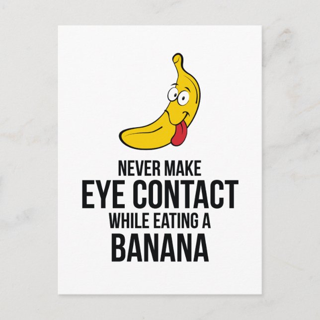 Carte Postale Ne Jamais Contacter Les Yeux En Mangeant Un Banan (Devant)