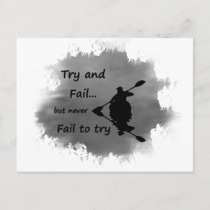 Carte Postale Ne jamais échouer à essayer Citation Motivationnel