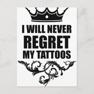 Carte Postale Ne jamais Regretter les tatouages