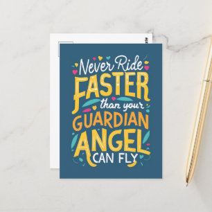 Carte Postale Ne jamais rouler plus vite que votre ange gardien 