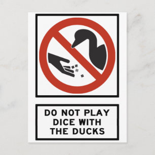 Carte Postale Ne jouez pas aux dés avec le Ducks Highway Sign