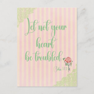 Carte Postale Ne laissez pas votre coeur troublé KJV Écriture