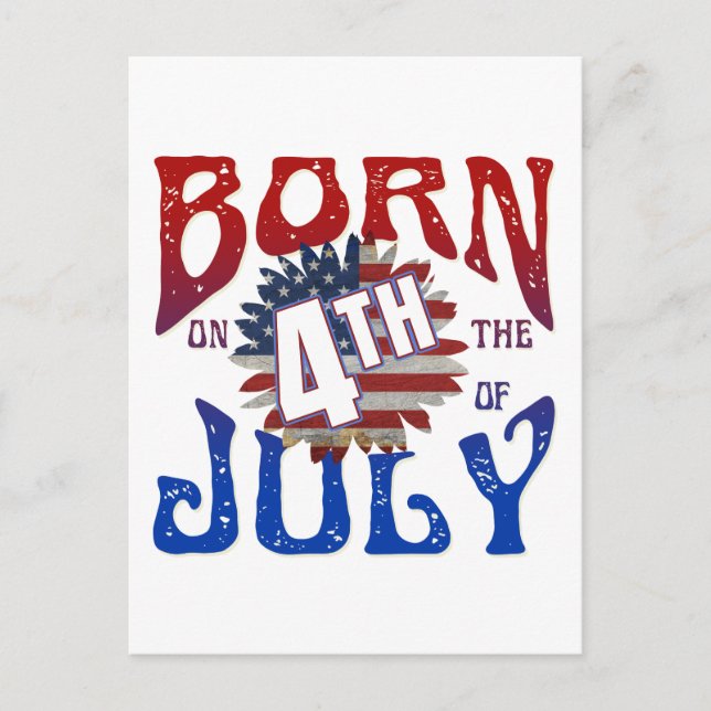 CARTE POSTALE NÉ LE 4 JUILLET (Devant)