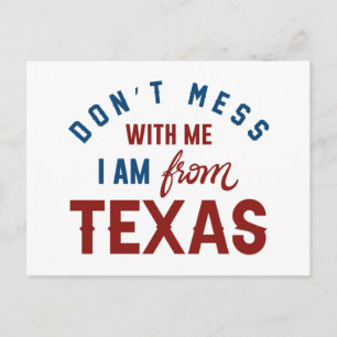 Carte Postale Ne manquez pas avec moi Je viens du Texas